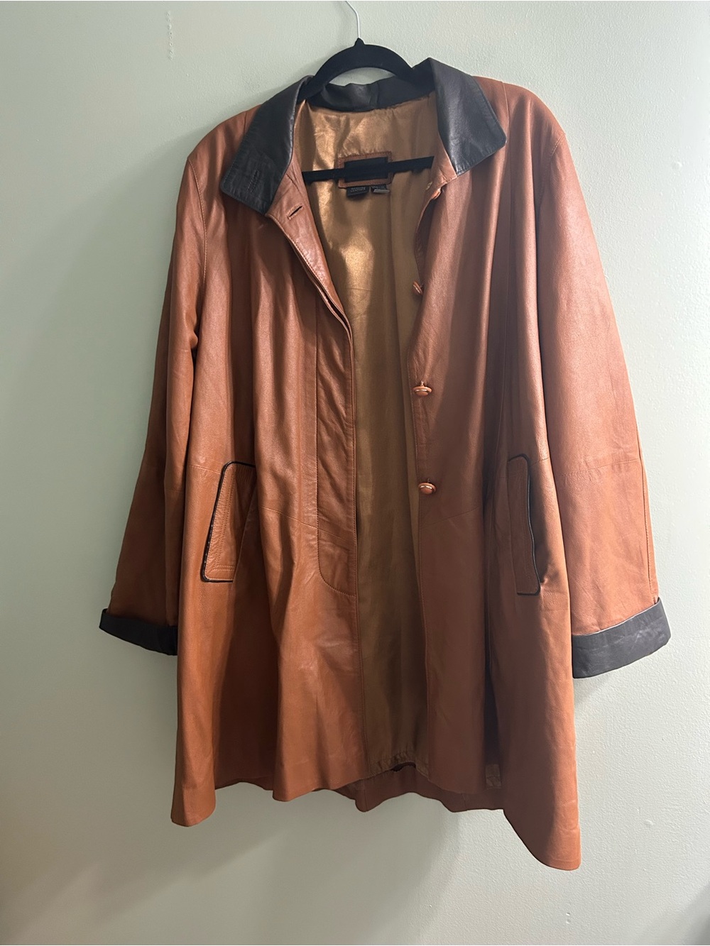 Vintage gian mori lamb leather trench coat with detachable hood READ